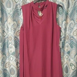 Burgundy strapless dress